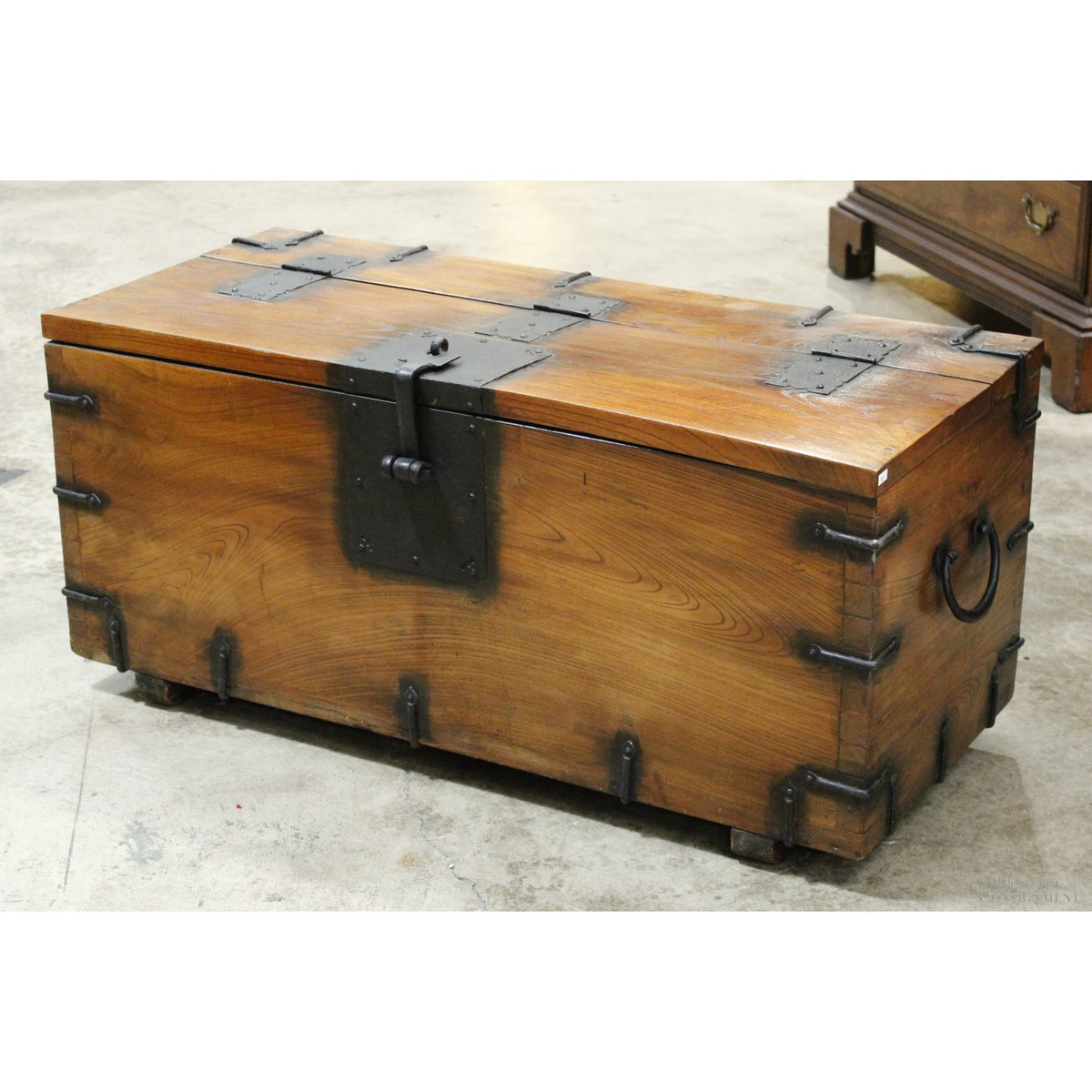 Rustic Mahogany & Iron Blanket Chest