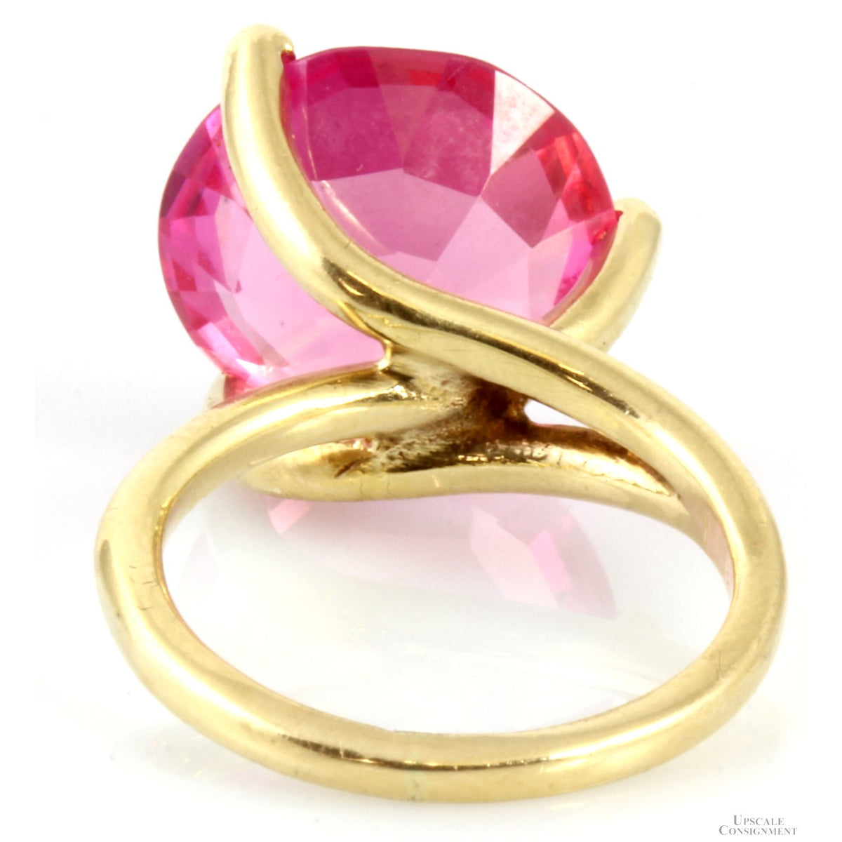 Fancy Pink Created Sapphire 14K Yellow Gold Ring