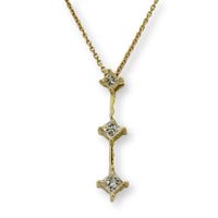 Natural Graduated Princess-Cut Diamond Pendant Necklace in 14K and 10K Yellow Gold