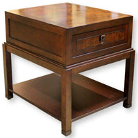 Fine Furniture Burlwood Parquet Top Side Table