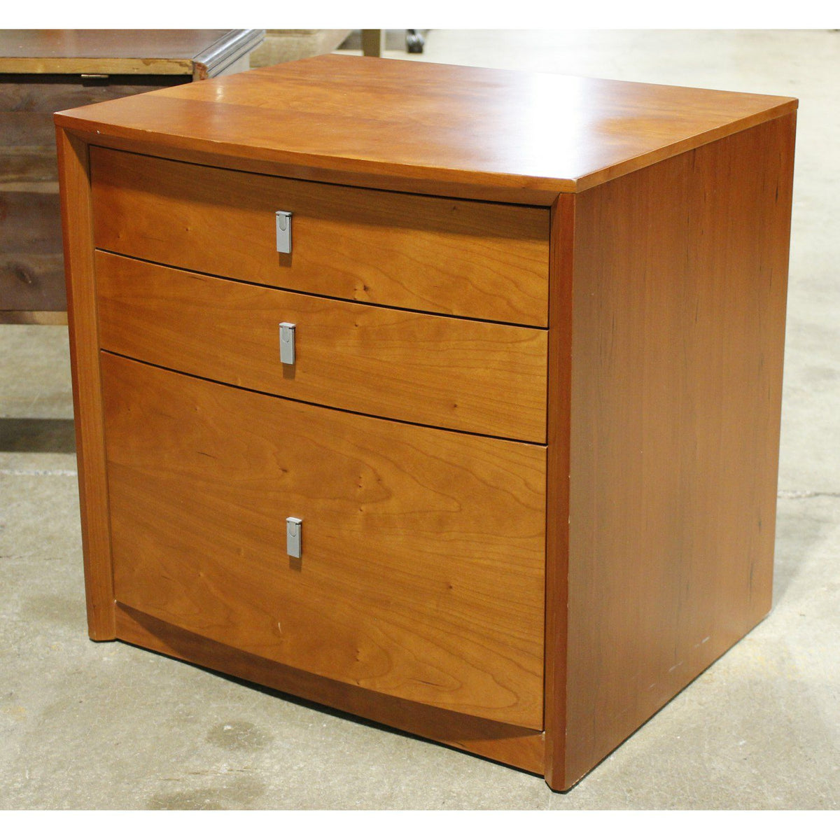 Cherry Finish 3 Drawer Nightstand