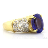 18K Gold 3.50 Carat Tanzanite & .90ctw Diamond Ring