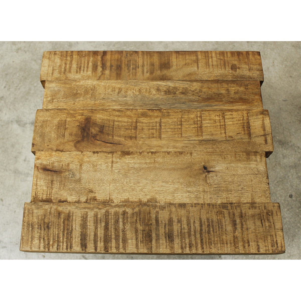 Plank Style End Table w/Metal Base