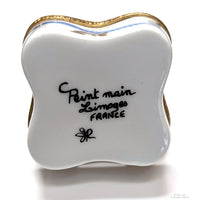 Limoges Square Hand-Painted Trinket Box