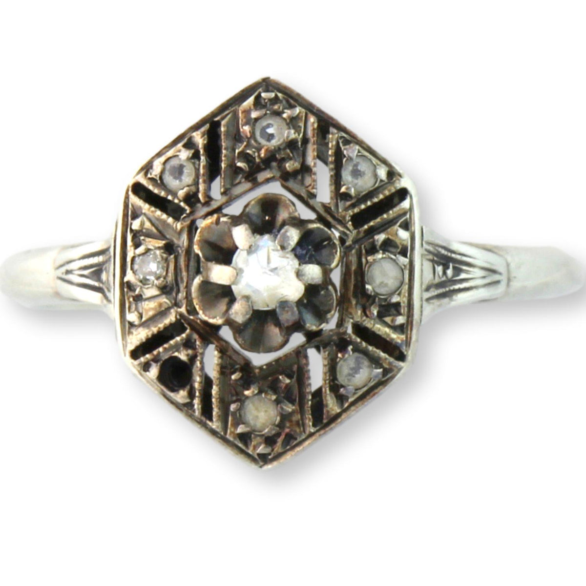 French Early Victorian Rose-Cut Diamond Ring, circa 1838–1850