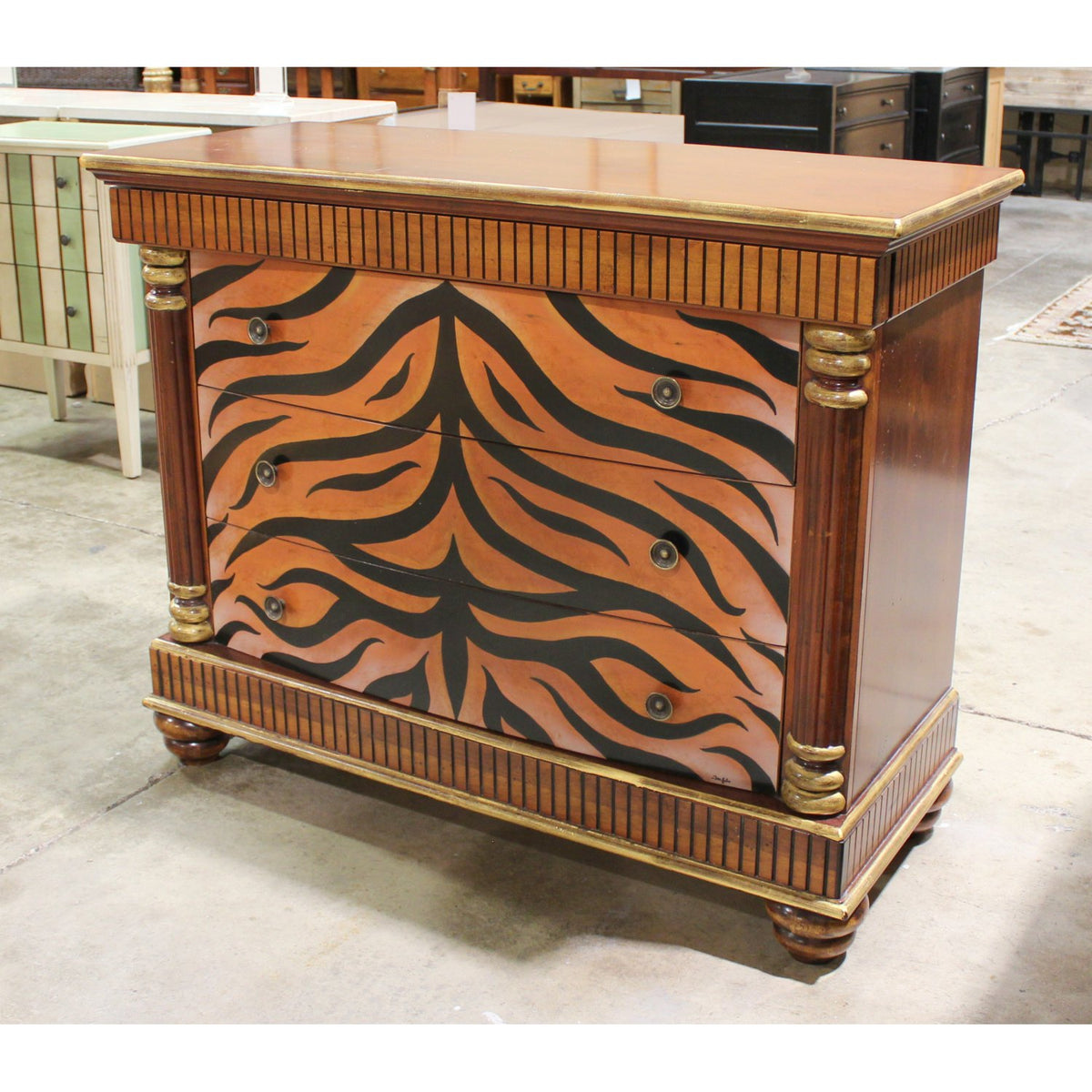 Jasper Cabinet Tiger Striped 3 Drawer Chest