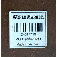World Market Round Bronze Finish Table w/4 Green Chairs