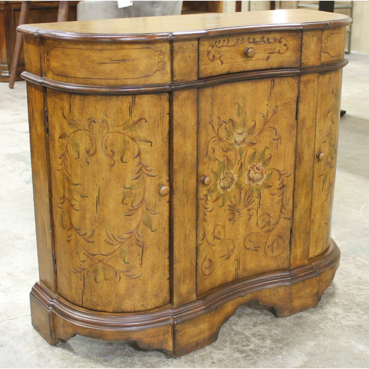 Handpainted Curved Cabinet