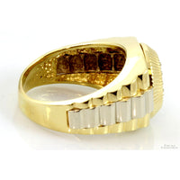 Ultra-Rolex Style Men's .57ctw Diamond 14K Gold Ring