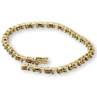 2.64ctw Sapphire & Diamond 14K Gold S-Link Bracelet