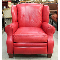 Barcalounger Red Leather Wingback Recliner