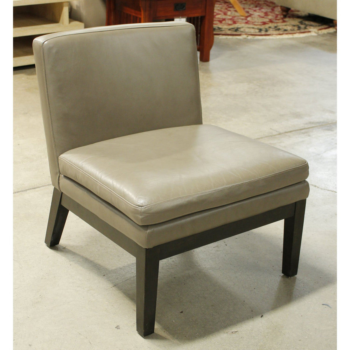 West Elm Leather Slipper Chair