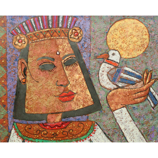 Artwork - Balinese - Person Holding a Bird