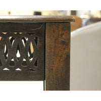 Tropical Wood Console Table with Fretwork