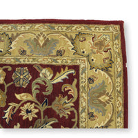 5' 6'' X 8' 6'' Burgundy & Gold Wool Area Rug