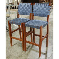J. Persing Pair of Webbed Bar Stools