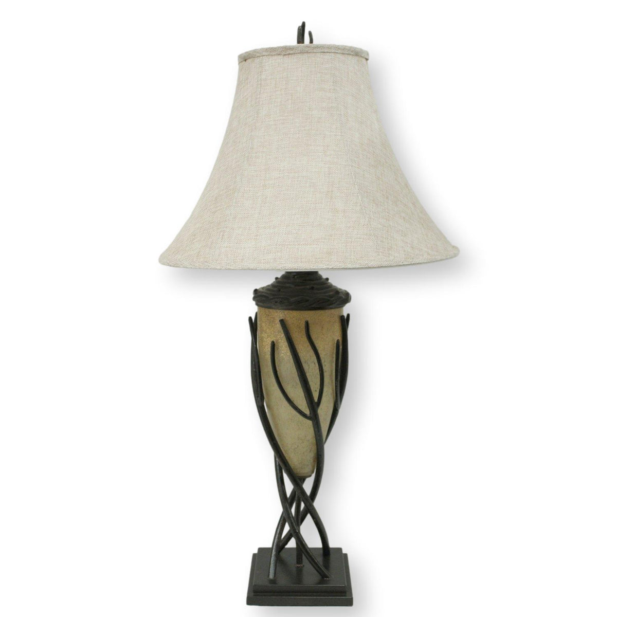 Faux Wood Branches Table Lamp w/Night Light