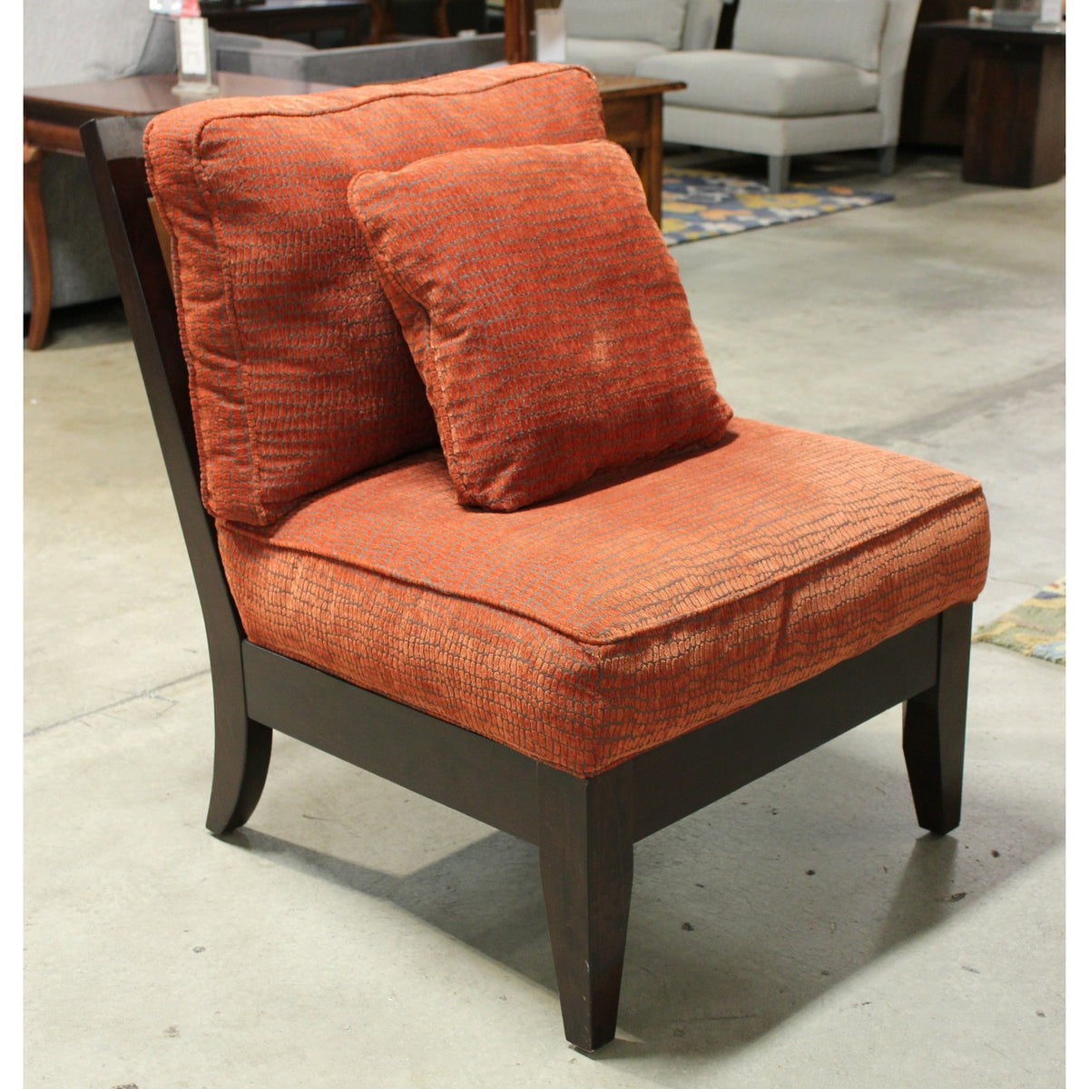 Bauhaus Armless Orange Slipper Chair
