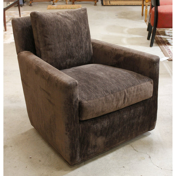 Lee Industries Brown Swivel Armchair