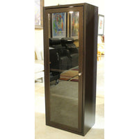 Black Narrow Bookcase w/Glass Door