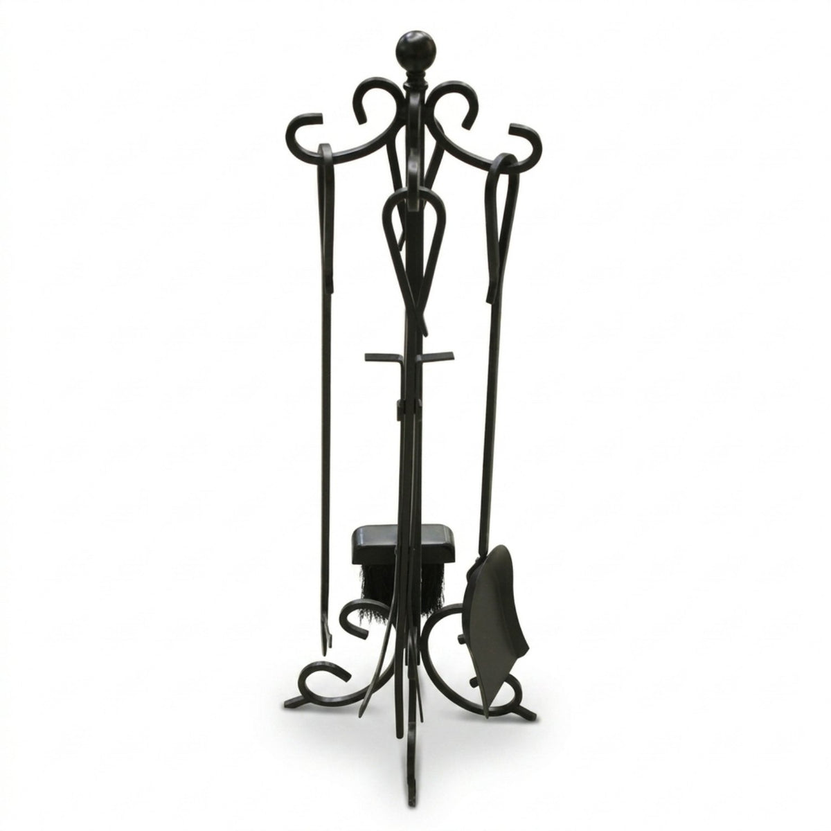 Black Metal Fireplace Tool Set
