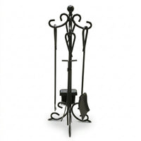 Black Metal Fireplace Tool Set