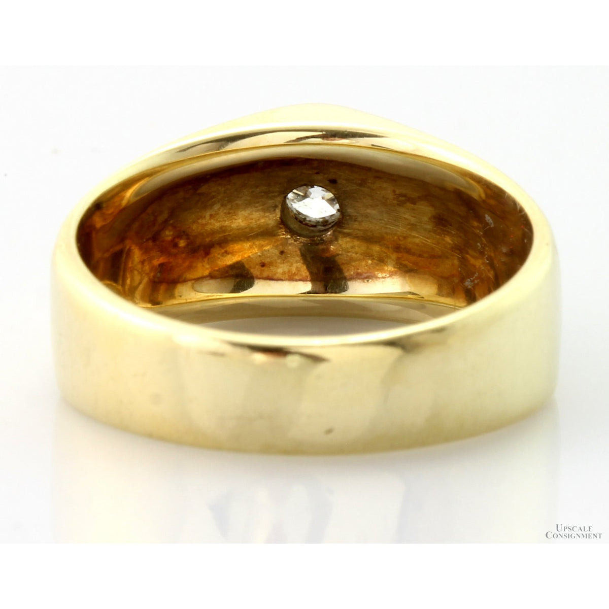 14K Yellow Gold .18ct Diamond Men's  Sculptural 11.51G Band