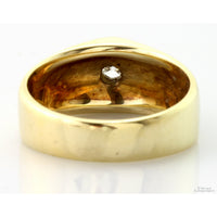 14K Yellow Gold .18ct Diamond Men's  Sculptural 11.51G Band