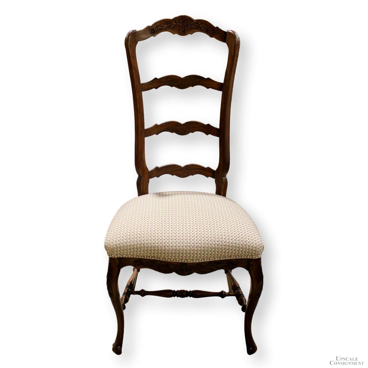 Walnut High Back French Provincial Accent Chair