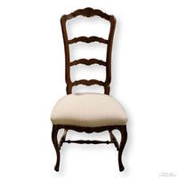 Walnut High Back French Provincial Accent Chair