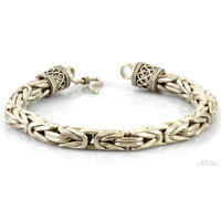 Sterling Silver 7.5mm(w) Byzantine Style Chain Bracelet