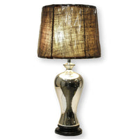 Mercury Glass Table Lamp w/Brown Shade