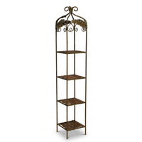 Petite Metal & Wicker Etagere