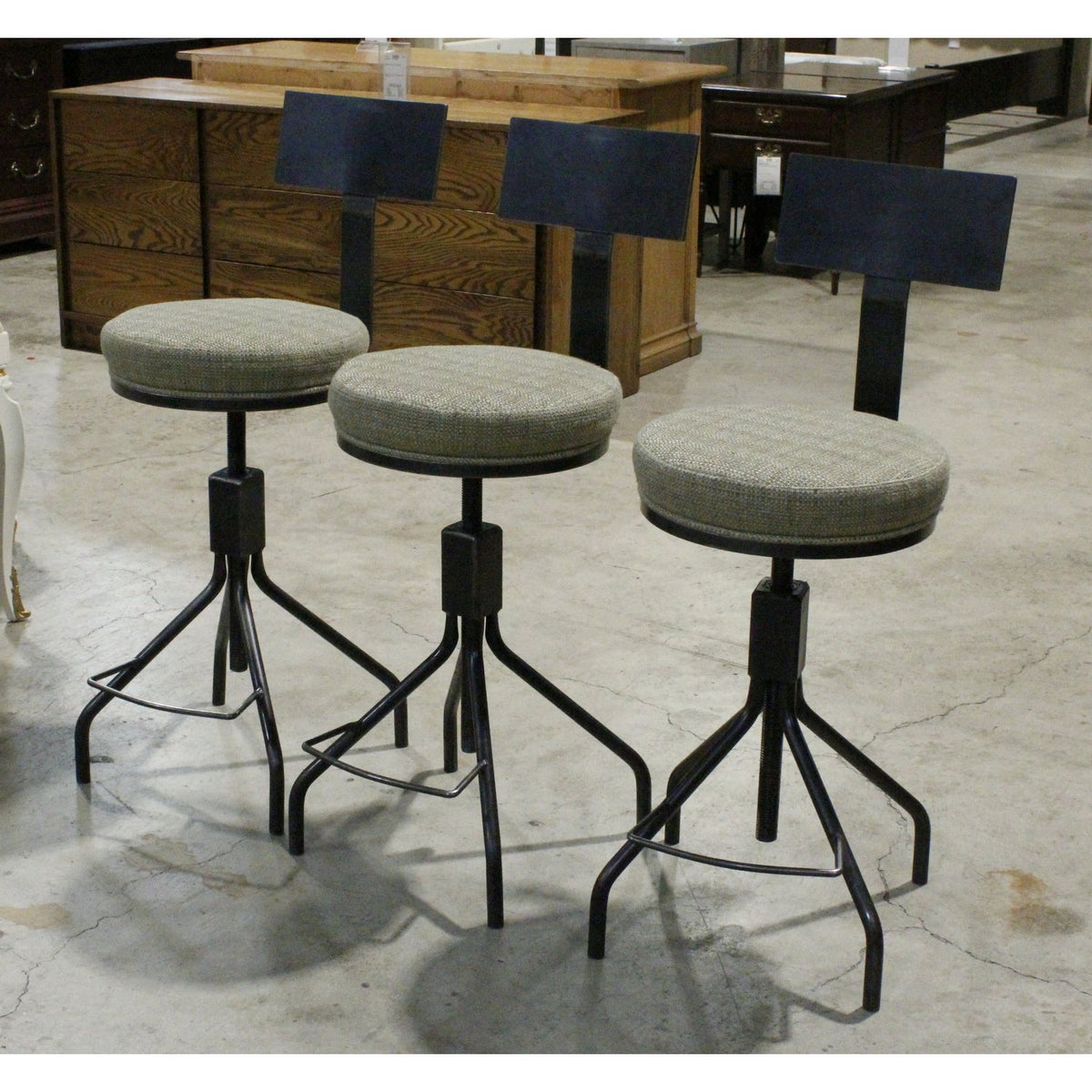 Rejuvenation Set of 3 Adjustable Steel Counter/Bar Stools