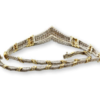 14K Gold 8.39ctw Diamond V-Shape Formal Necklace