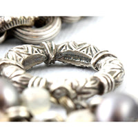 Stephen Dweck Multi-Strand Sterling Silver Necklace with Gray Pearls & Mixed Gemstones