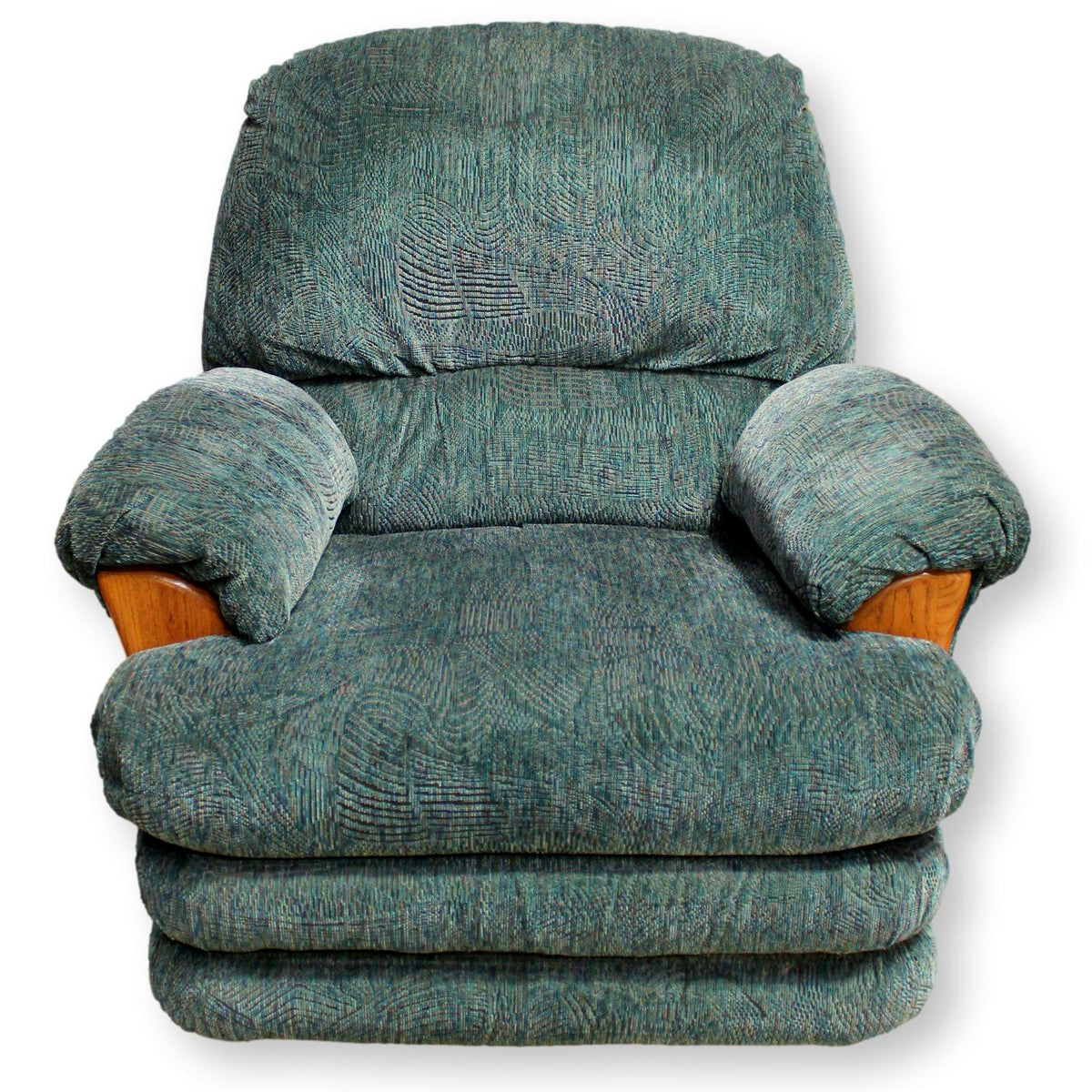 Green Recliner w/Oak Arms