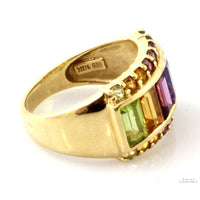 3.0ctw Citrine, Peridot, Garnet, Topaz, Amethyst 10K Gold Ring