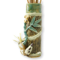 Jim Marvin Ceramic vase w/Bamboo Sticks
