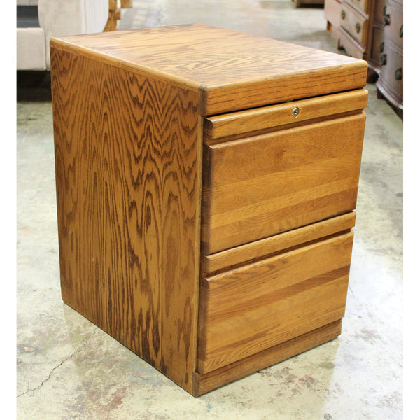 2 Drawer Oak File Cabinet