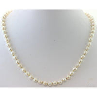 Vintage Cultured Akoya Pearl Necklace | Hand-Knotted Strand | 14K Gold Clasp