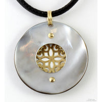 Abalone Shell Decorative 14K Yellow Gold Pendant