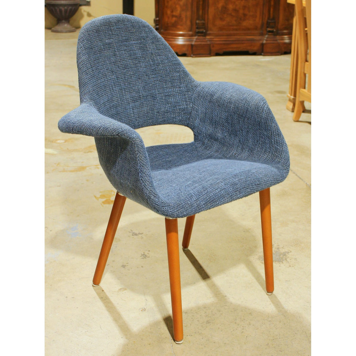 MCM Style Dining Set w/4 Blue Chairs