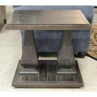 Bassett Black Double Pedestal End Table