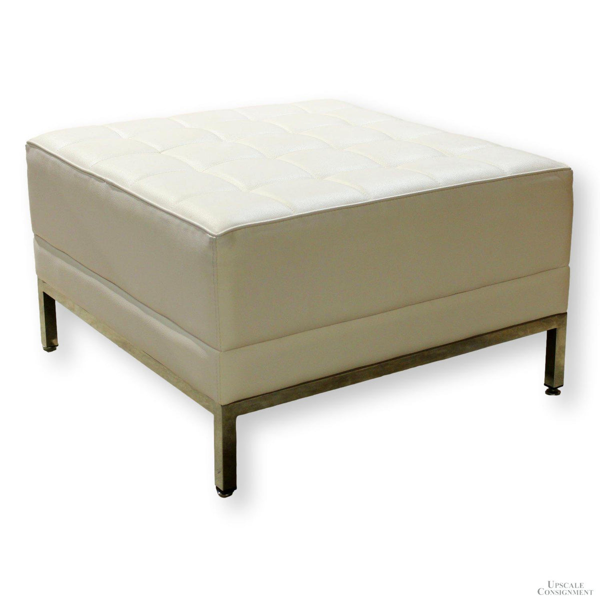 White Square Tufted Ottoman