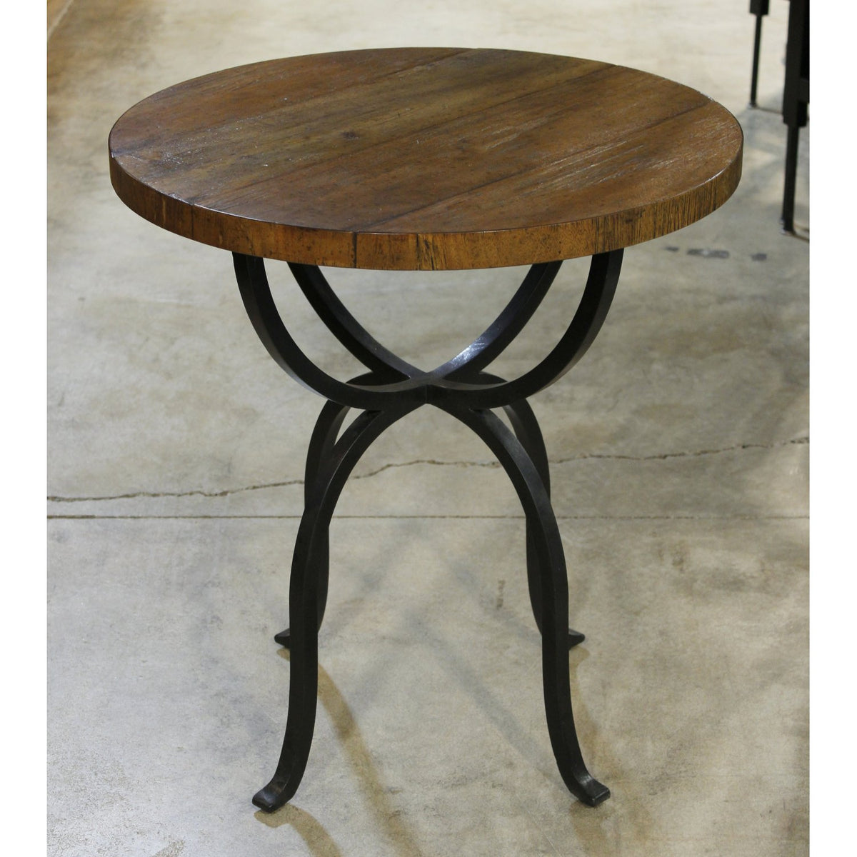 Jonathan Charles Round Wood & Iron End Table