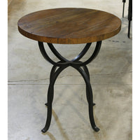 Jonathan Charles Round Wood & Iron End Table