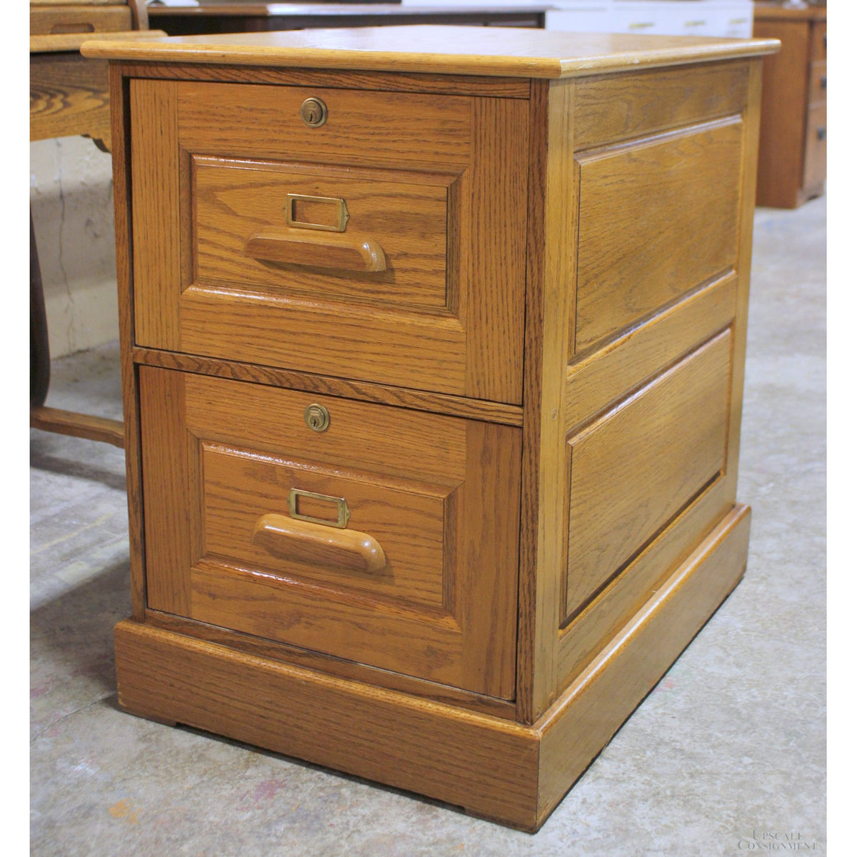 Oak Two Drawer File Cabinet