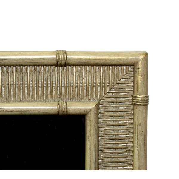Beveled Wall Mirror w/Bamboo Motif Frame