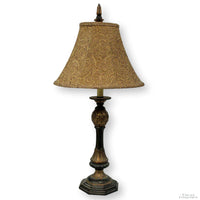 Bronze & Black Table Lamp w/Gold Shade